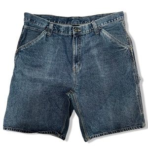 Vintage 90’s Streetwear Men’s Baggy Fit Denim Jean Shorts jorts Blue